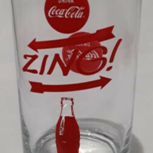 COCA-COLA COLLECTOR SERIES TALL GLASS - ZING! - NO CRACKS OR CHIPS - FAST SHIP - Picture 2 of 2